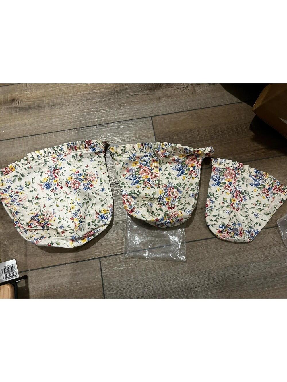 Longaberger Canister Basket liners LARGE MEDIUM SMALL SPRING FLORAL FABRIC HTF